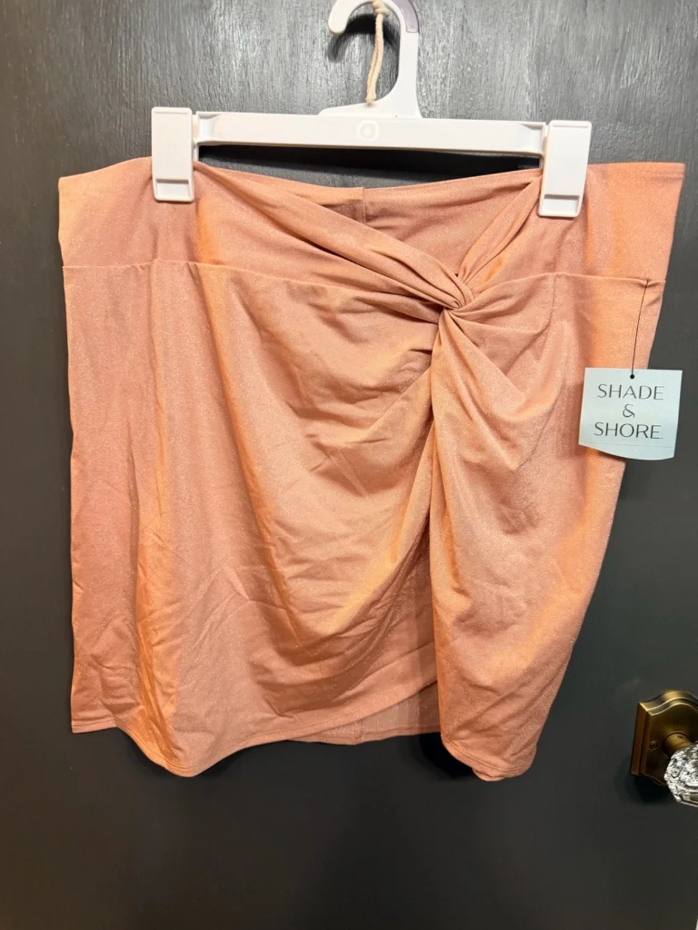 Shade & Shore Pink Twist-Front Swim Coverup Skirt